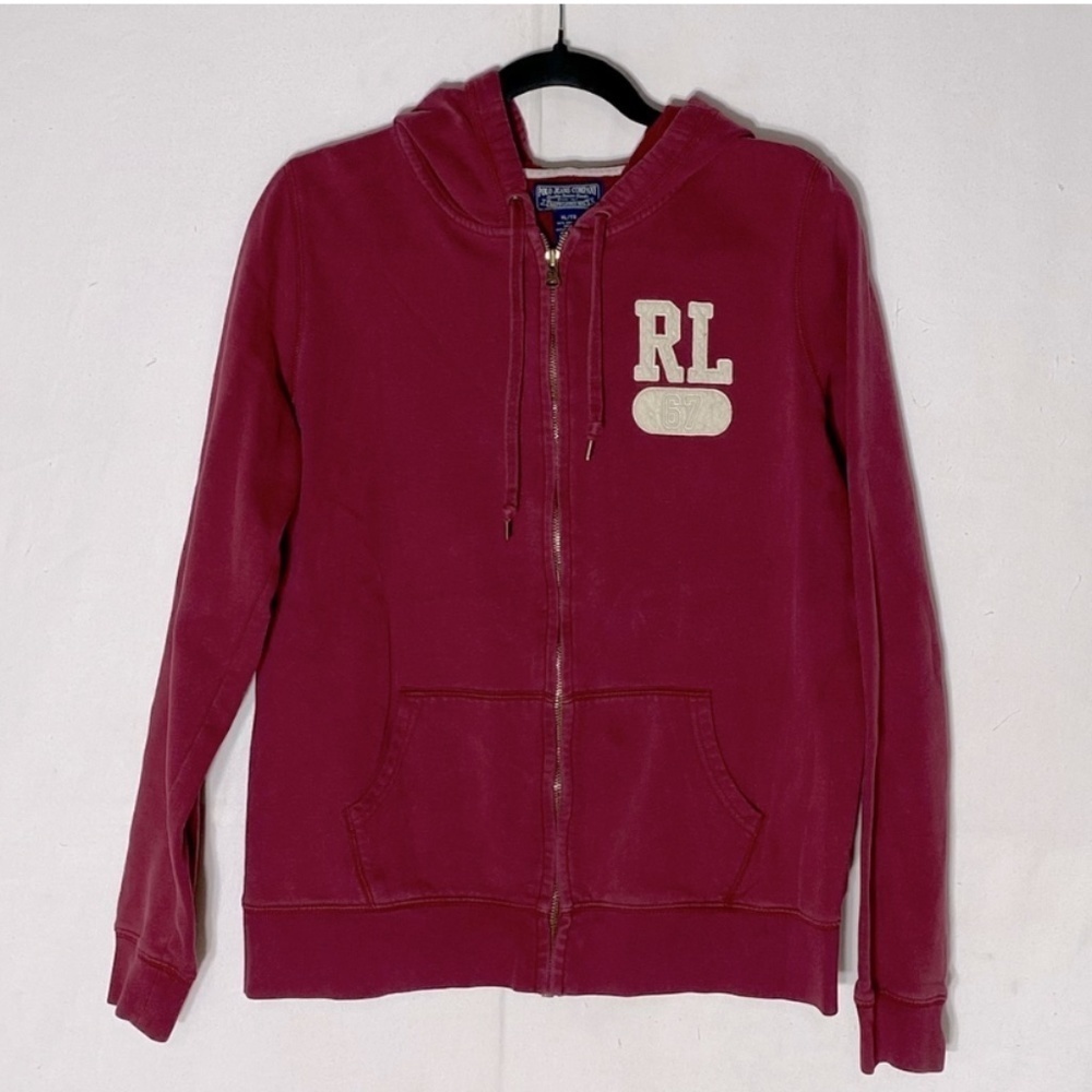 Vintage Y2K Polo Jeans Company Red Zip Hoodie XL